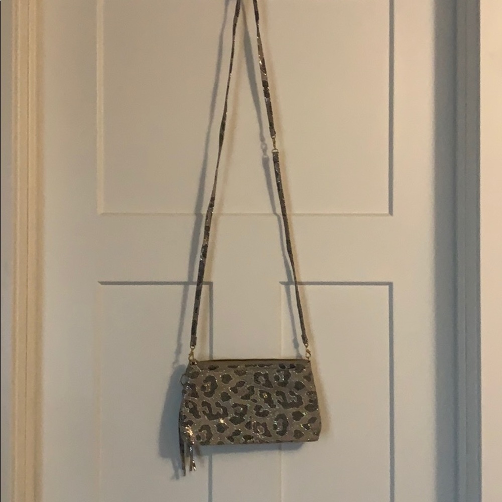 Hobo “Darcy” Metallic Leopard Convertible Clutch